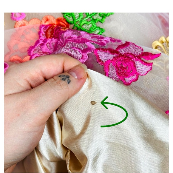 Modcloth Chi Chi London Cerys Rainbow Floral Embroidered Tulle Circle Skirt 2 - Picture 14 of 14